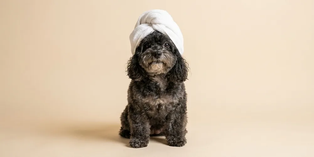 Jiro, our shop boss, fresh from a bath with a towel on his head